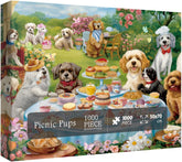 Picknick-Welpen-Puzzle 1000 Teile